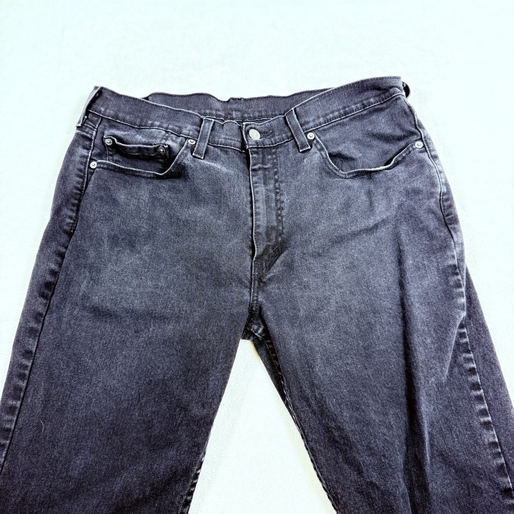 Levis Jeans Men's 36x30 514 Classic Straight Fit Black Denim Pants